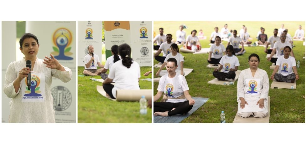 The 10th International Day of Yoga was celebrated in Arboretum Volčji Potok on 21 June 2024 with Indian community members and friends of India in Slovenia.